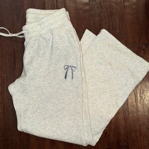 Hollister Light Gray Sweatpants with Embroidered Bow